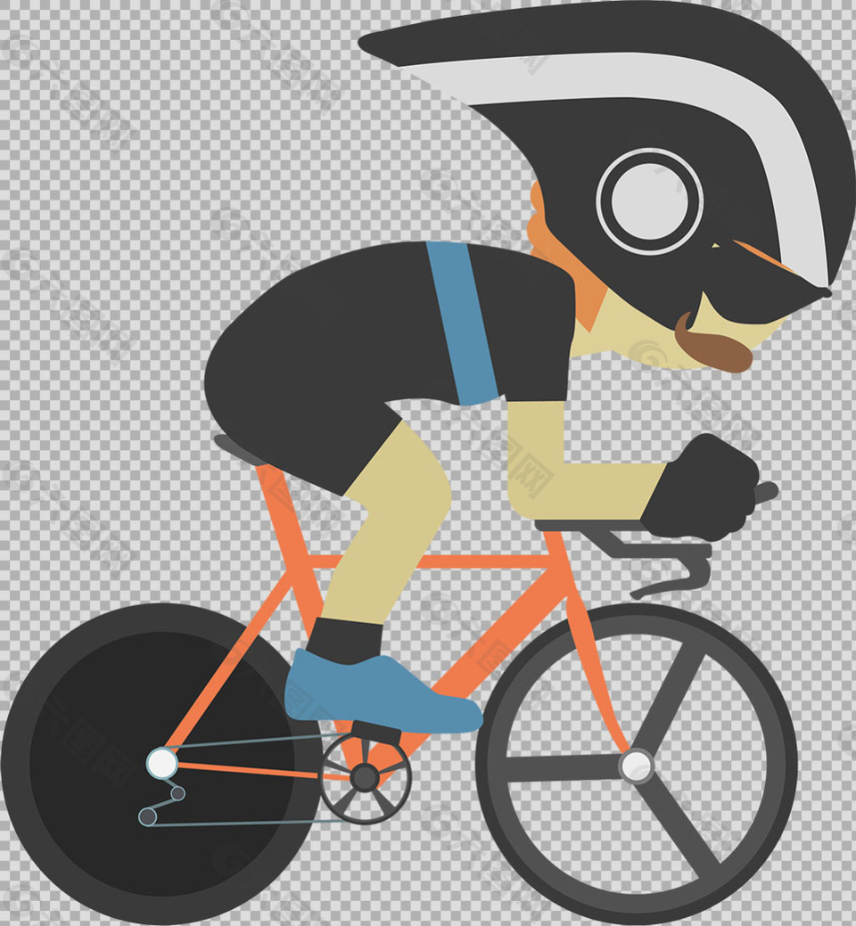手绘卡通自行车插画免抠png透明图层素材