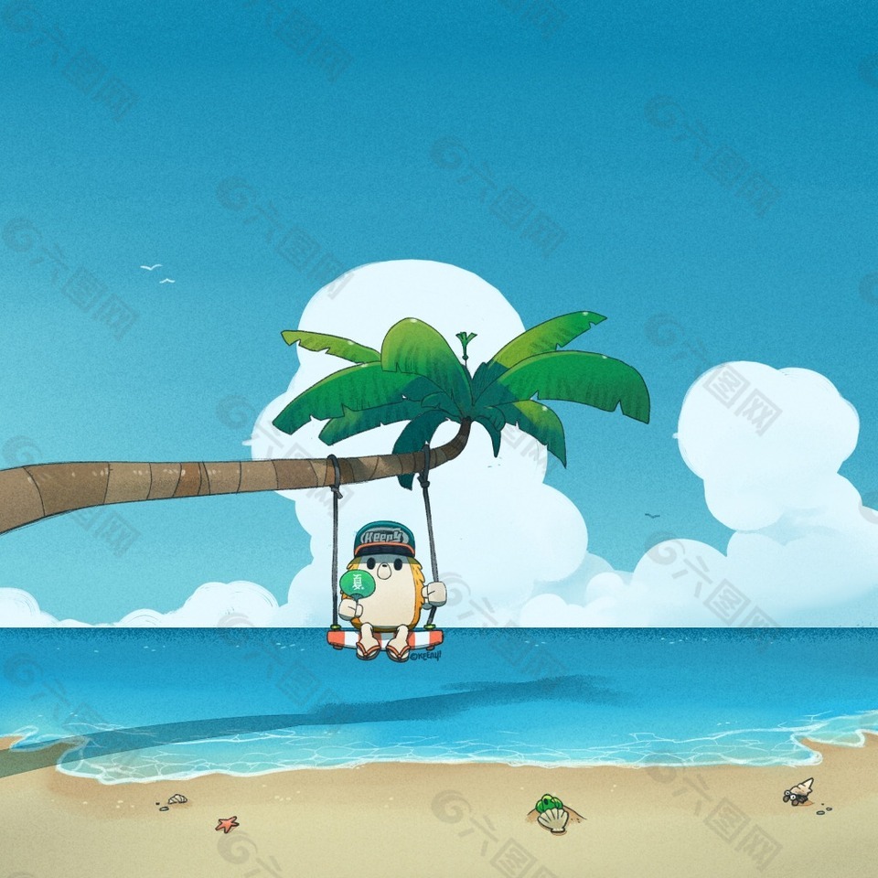 夏日海滩-Keeny卡通素材系列