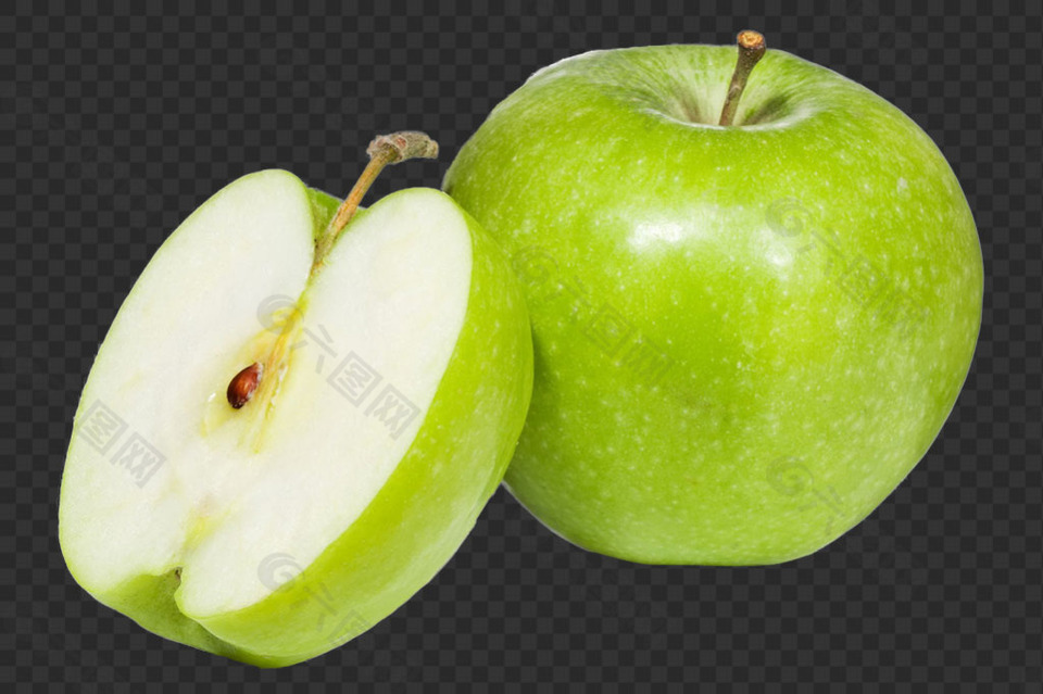 切开的苹果图片免抠png透明图层素材