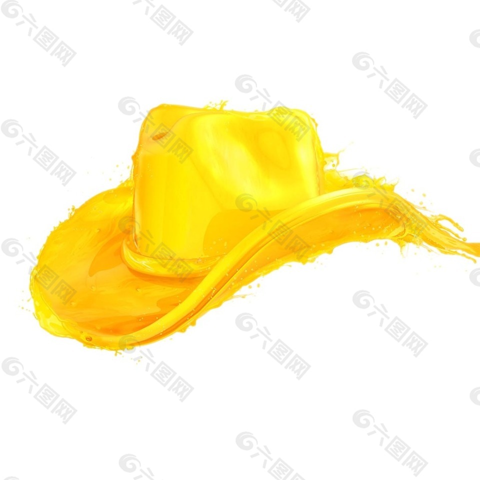 抽象黄色帽子元素