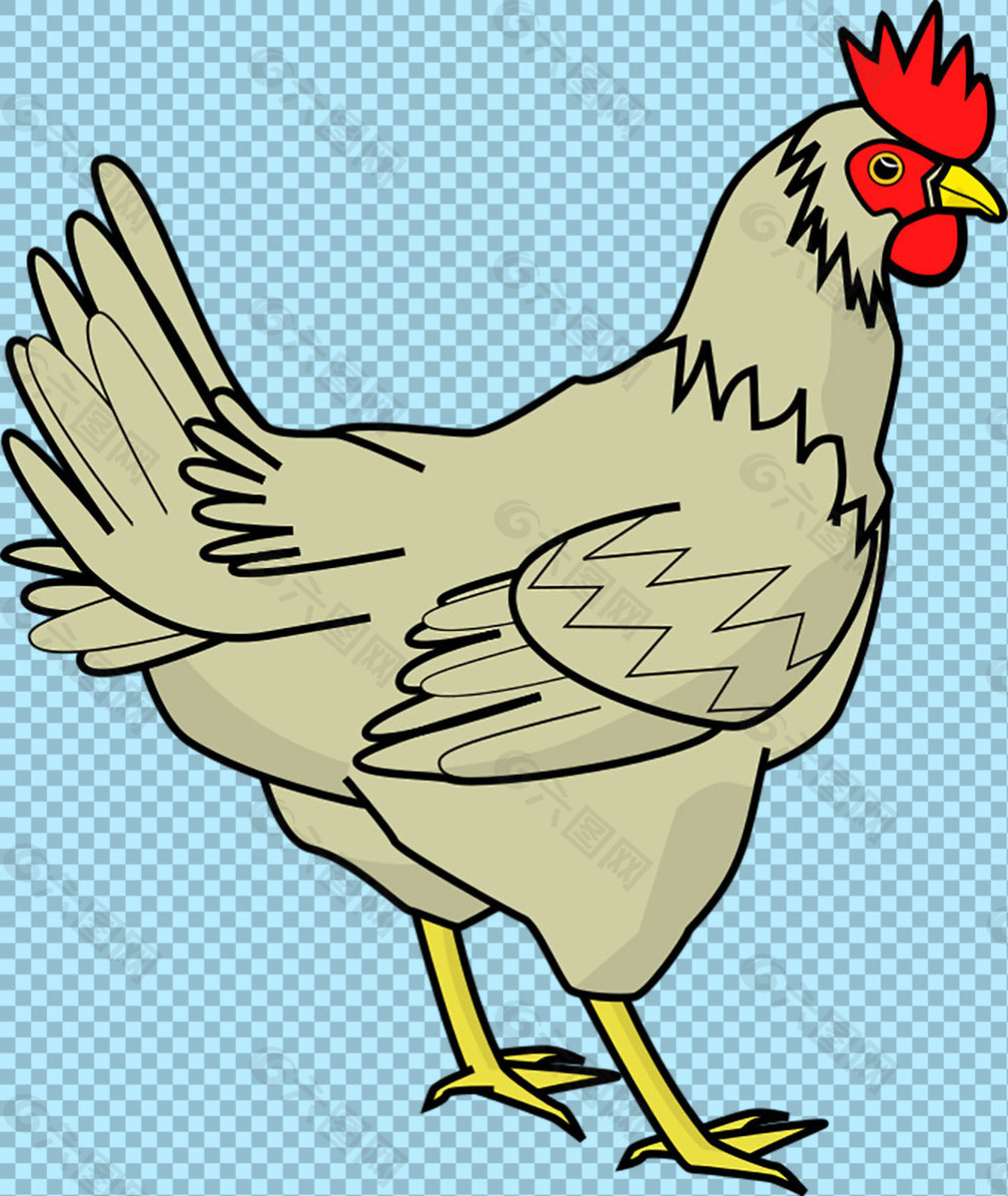手绘风格母鸡图片免抠png透明图层素材