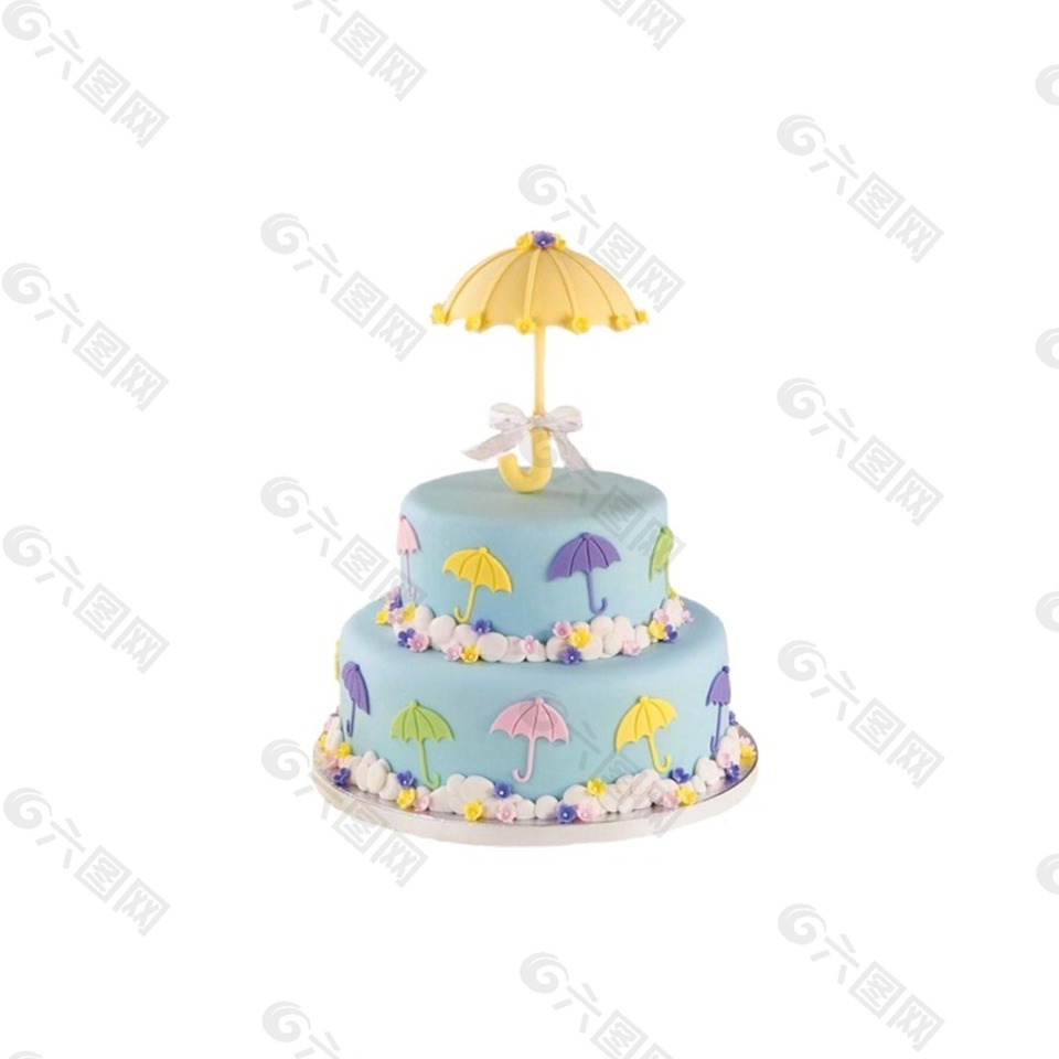 可爱雨伞蛋糕元素