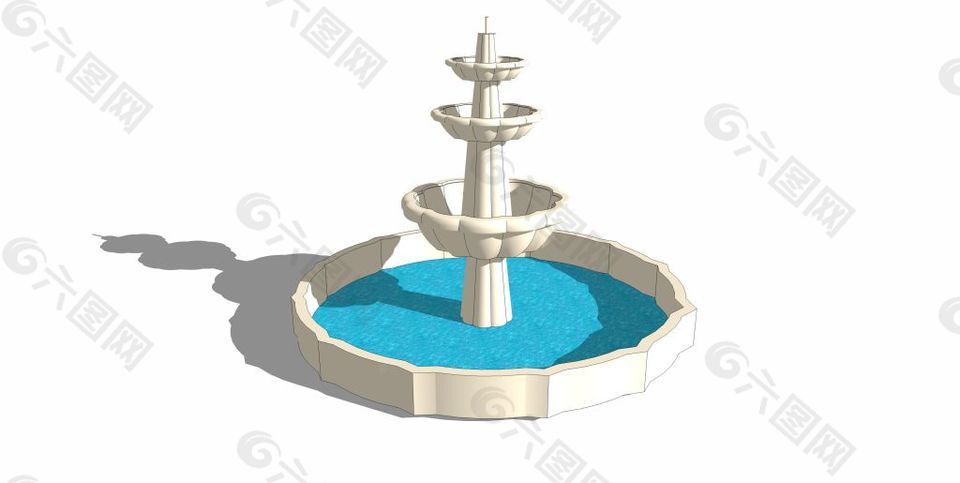 水池喷泉效果图