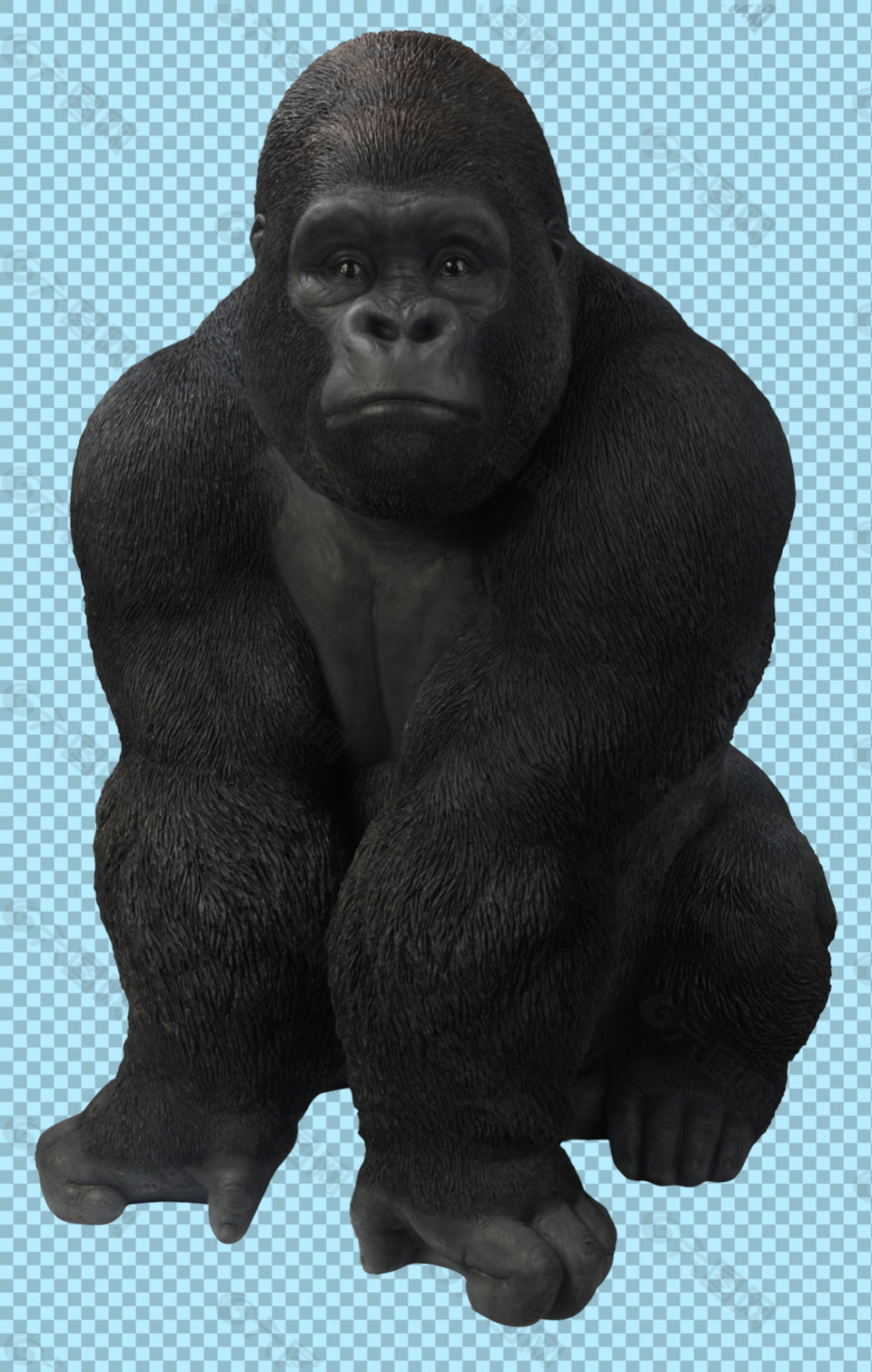 黑色大猩猩免抠png透明图层素材