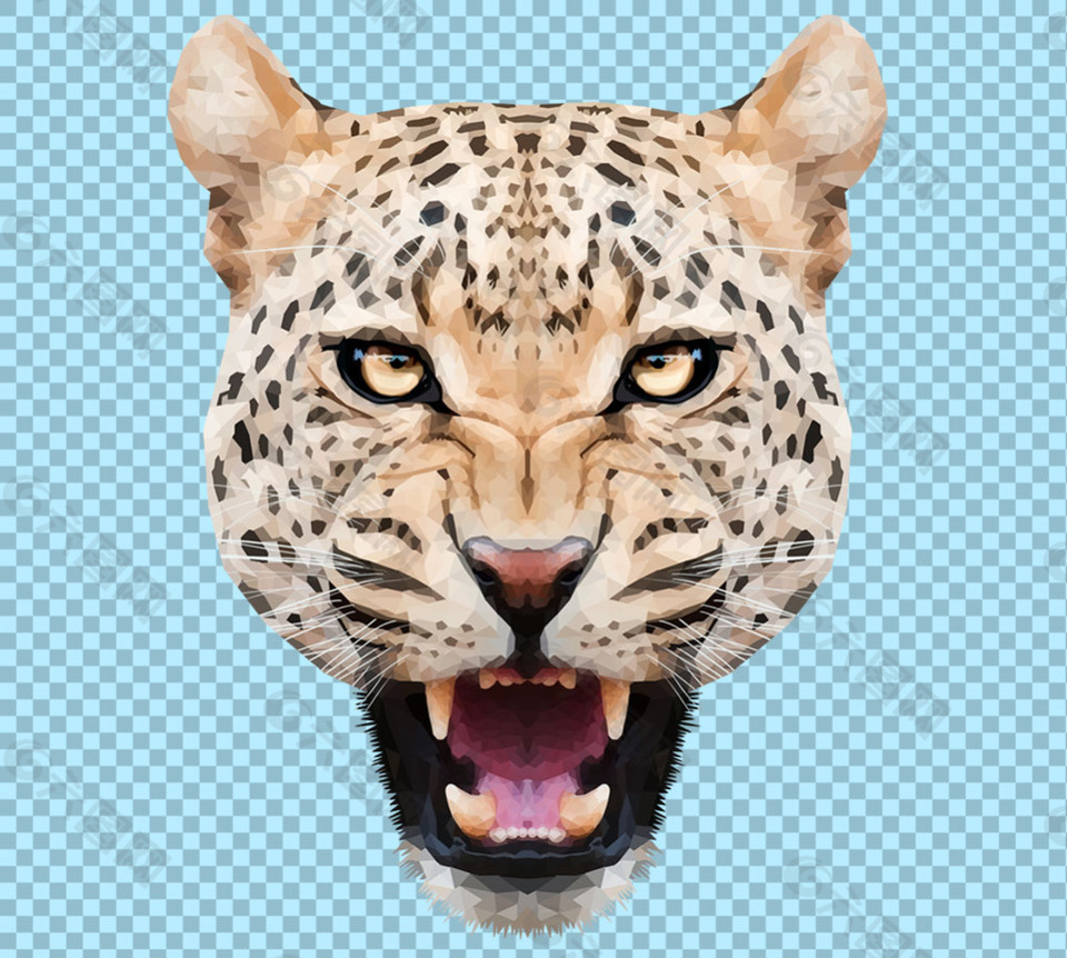 呲牙威猛的美洲豹免抠png透明图层素材