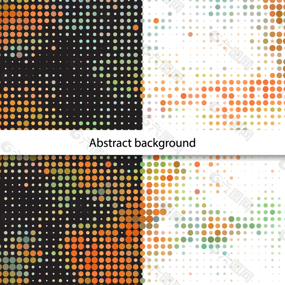 四色圆点矢量图