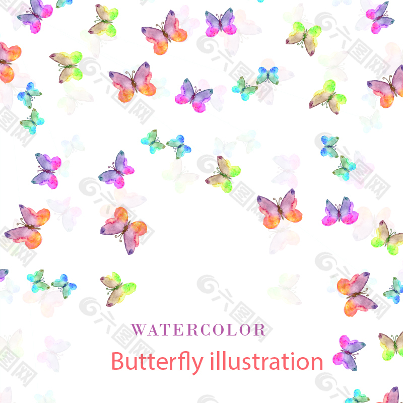 彩色蝴蝶背景素材