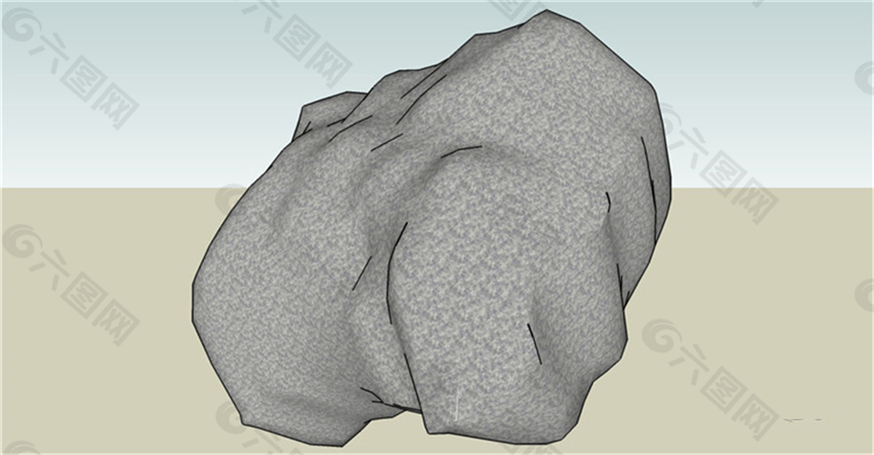 园林花岗石石头skp模型