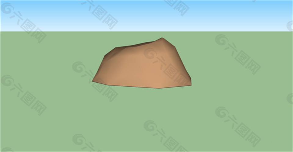 单个石头园林skp模型