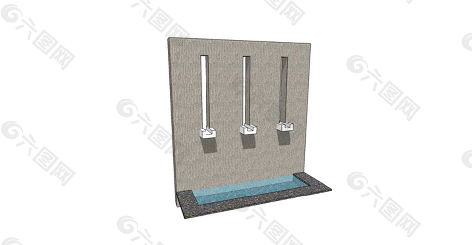 简约园林景观墙skp模型