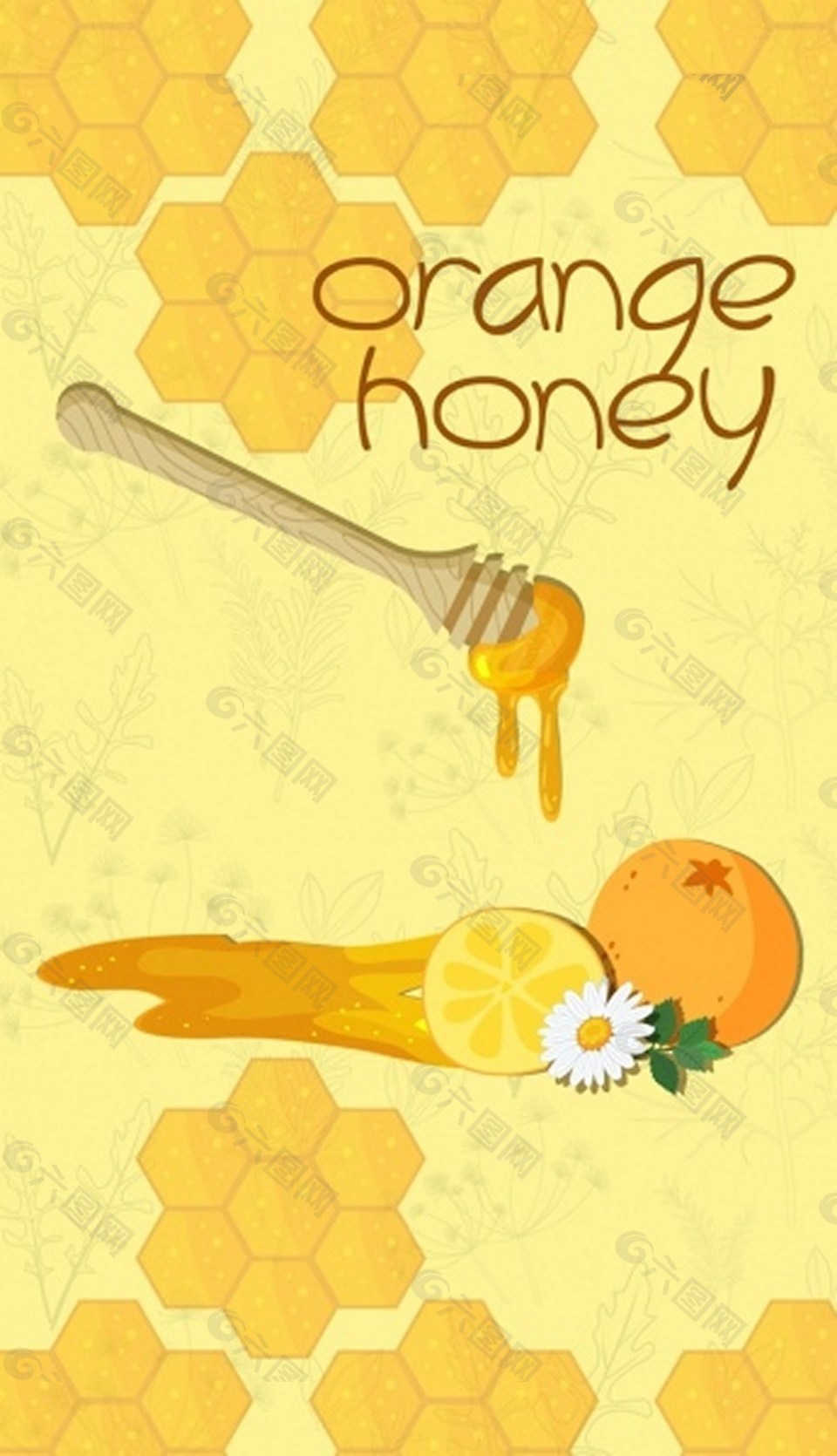 蜂蜜黄色广告背景