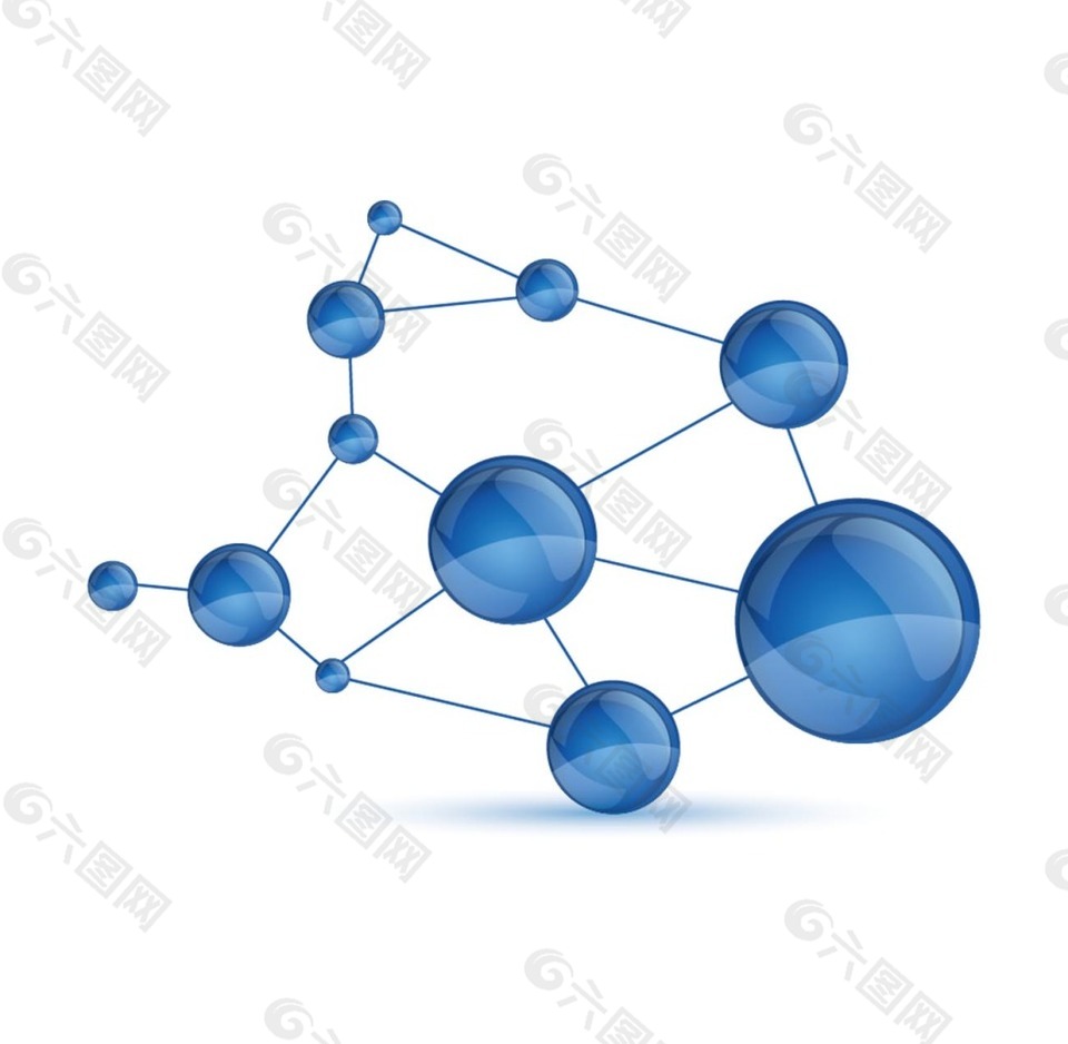 蓝色分子png元素