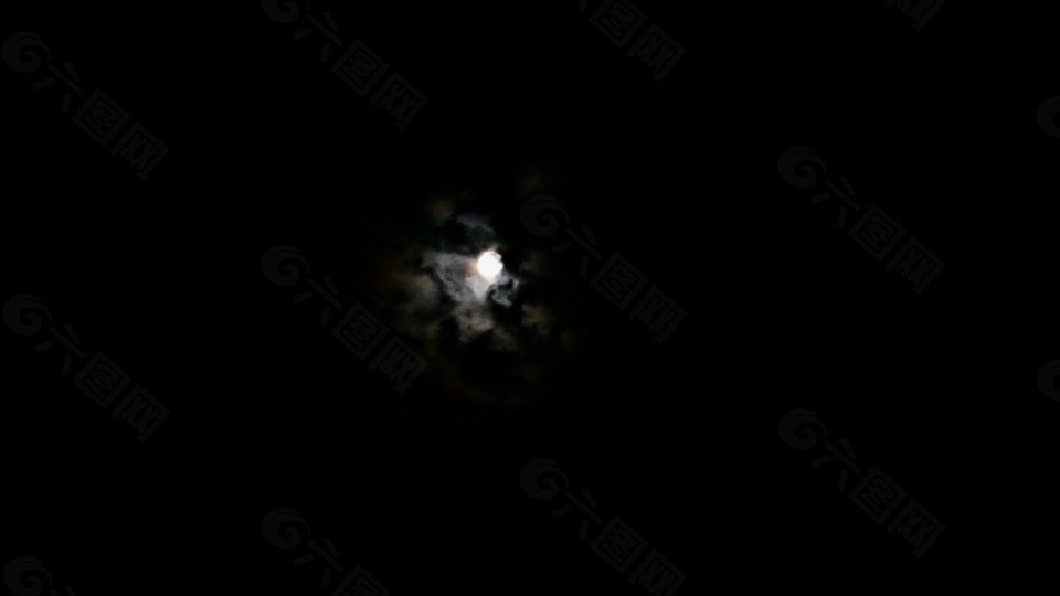 实拍夜晚天空月亮视频