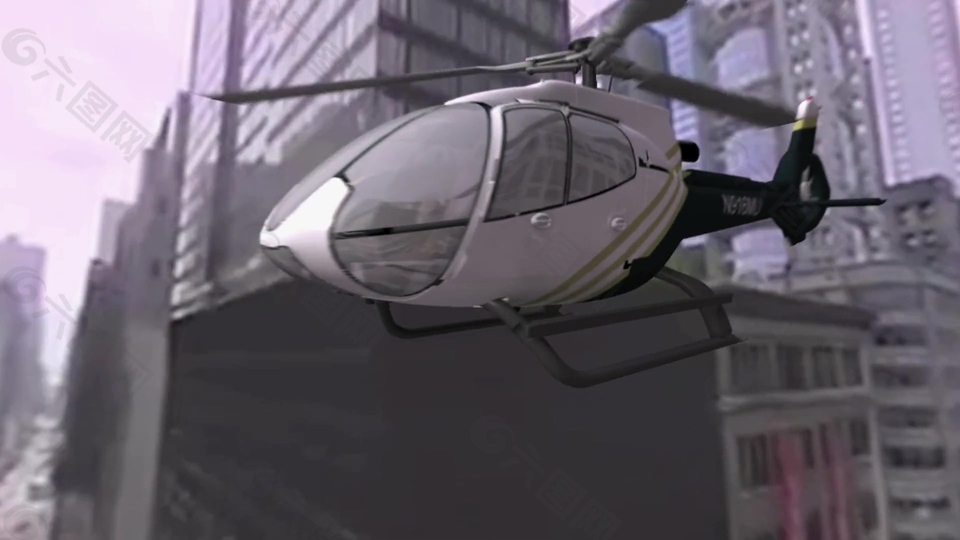 三维动画飞机建筑视频