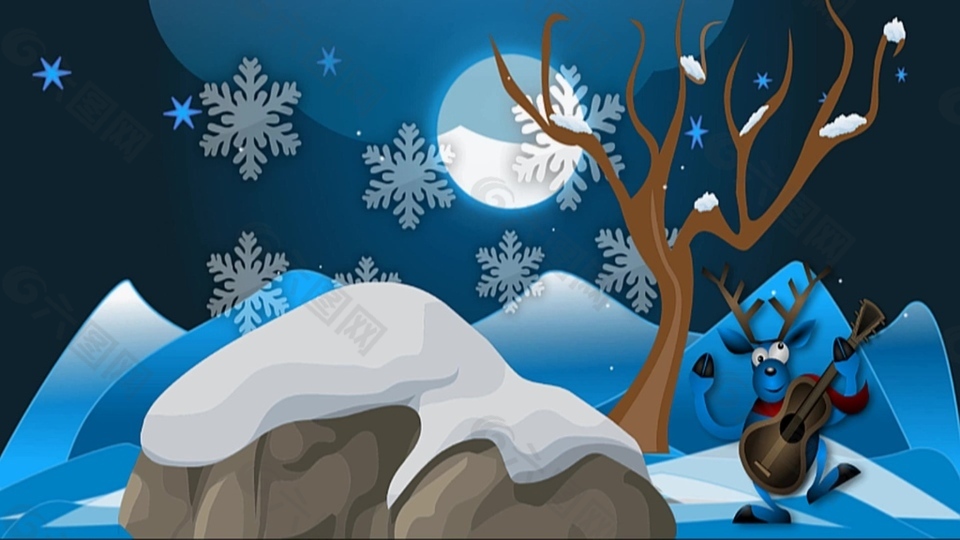 三维动画雪景视频素材