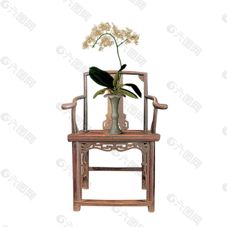 中式高椅花瓶元素
