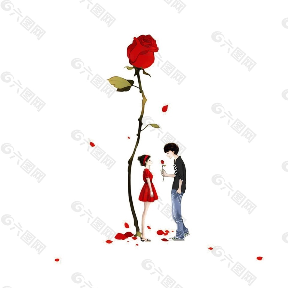 浪漫玫瑰求婚元素