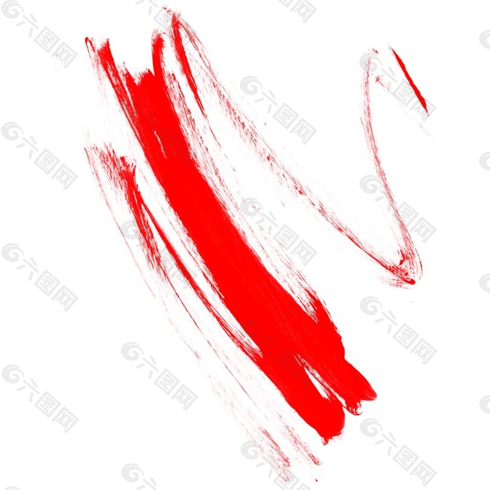 手绘红色线条元素