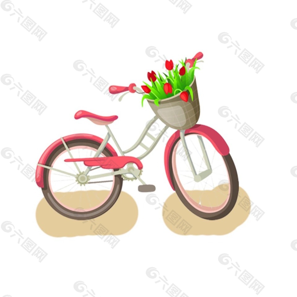 卡通自行车png元素