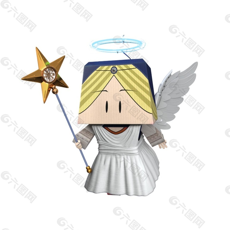 手绘天使魔法棒元素