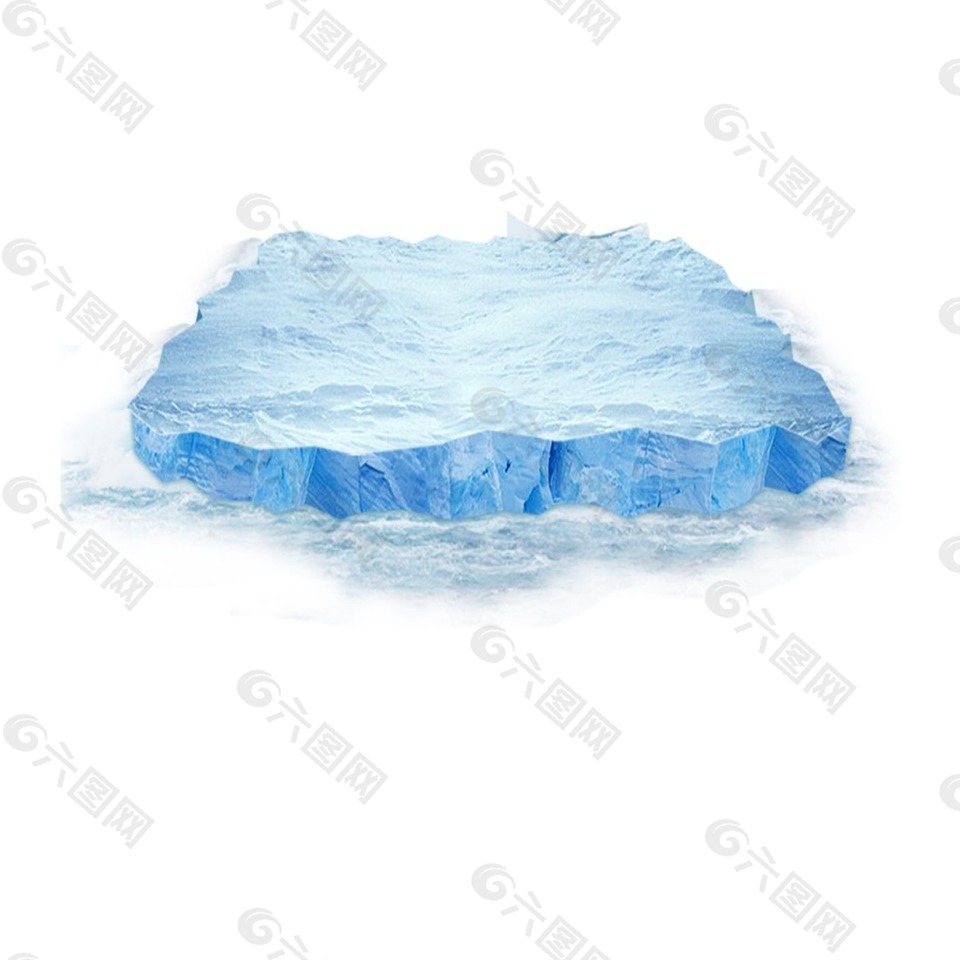 蓝色大海冰块元素