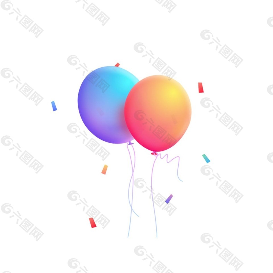 漂浮的气球png元素