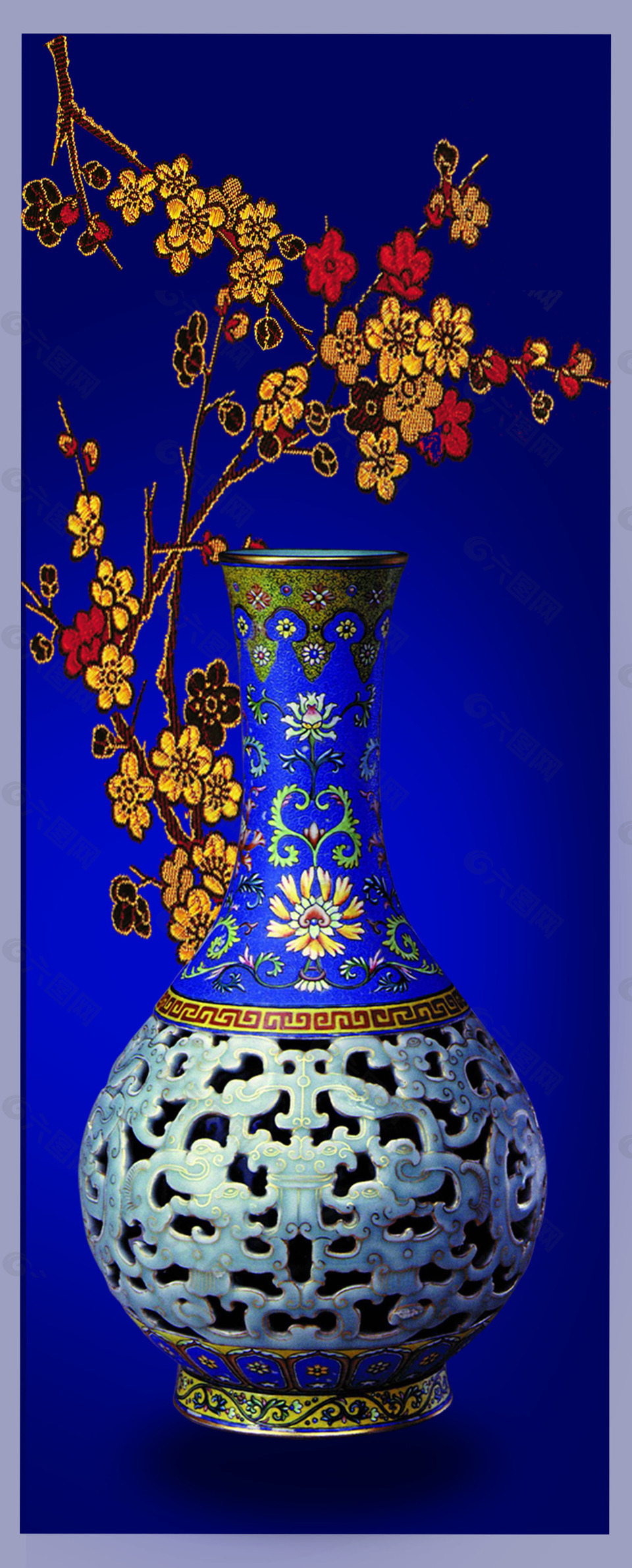 古董花瓶蓝色背景背景素材免费下载(图片编号:8790390)-六图网