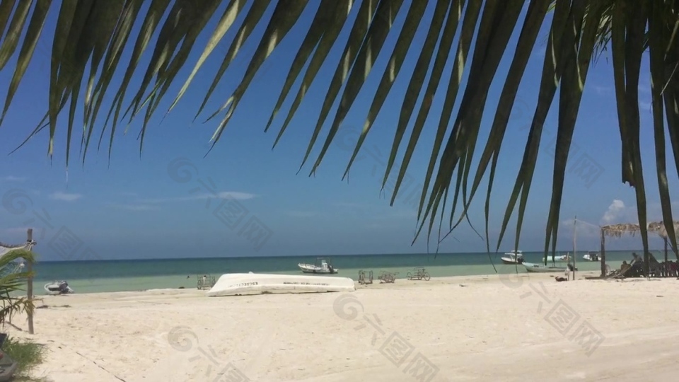 热带沙滩风景视频