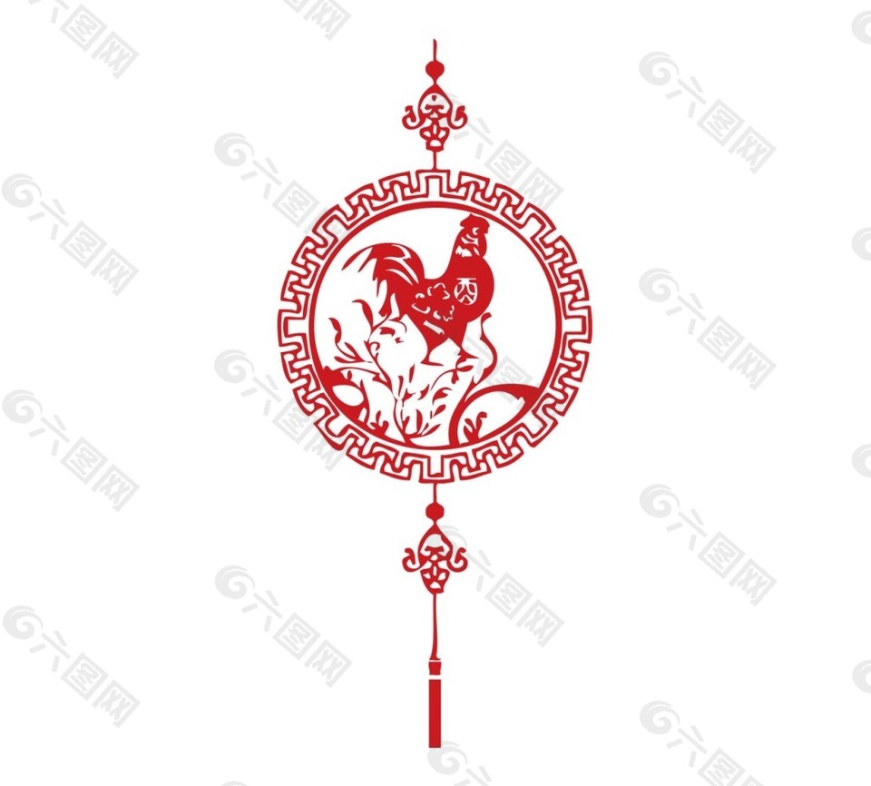 手绘中国结花纹元素