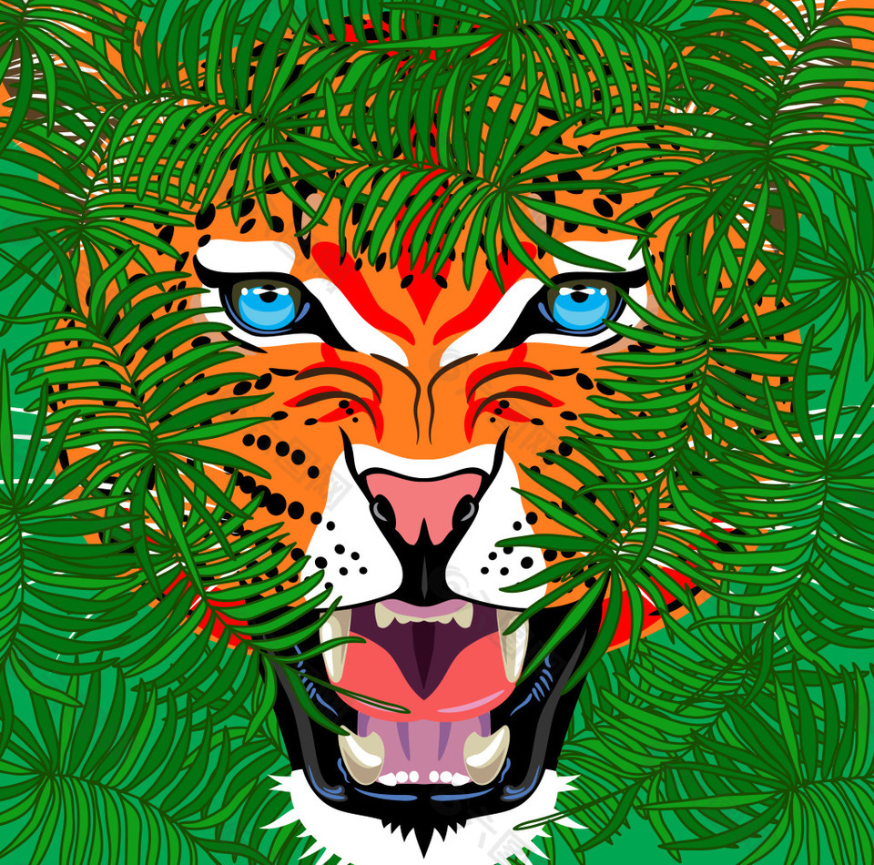 虎为主题的创意画图片