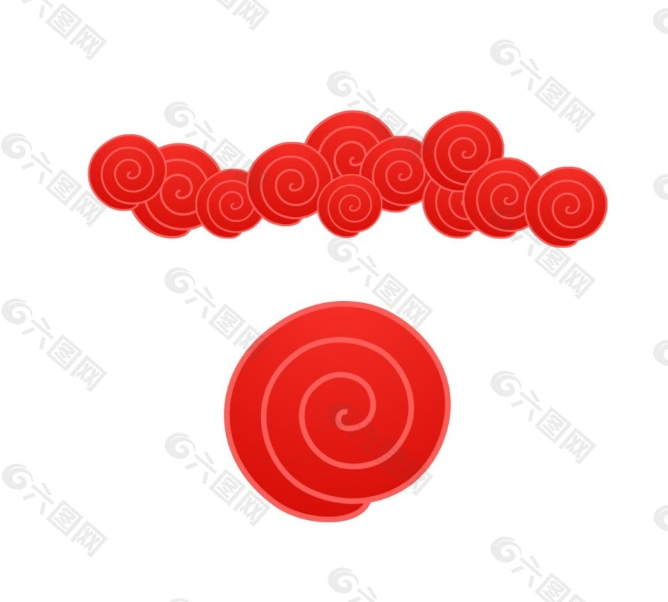 手绘花纹祥云元素