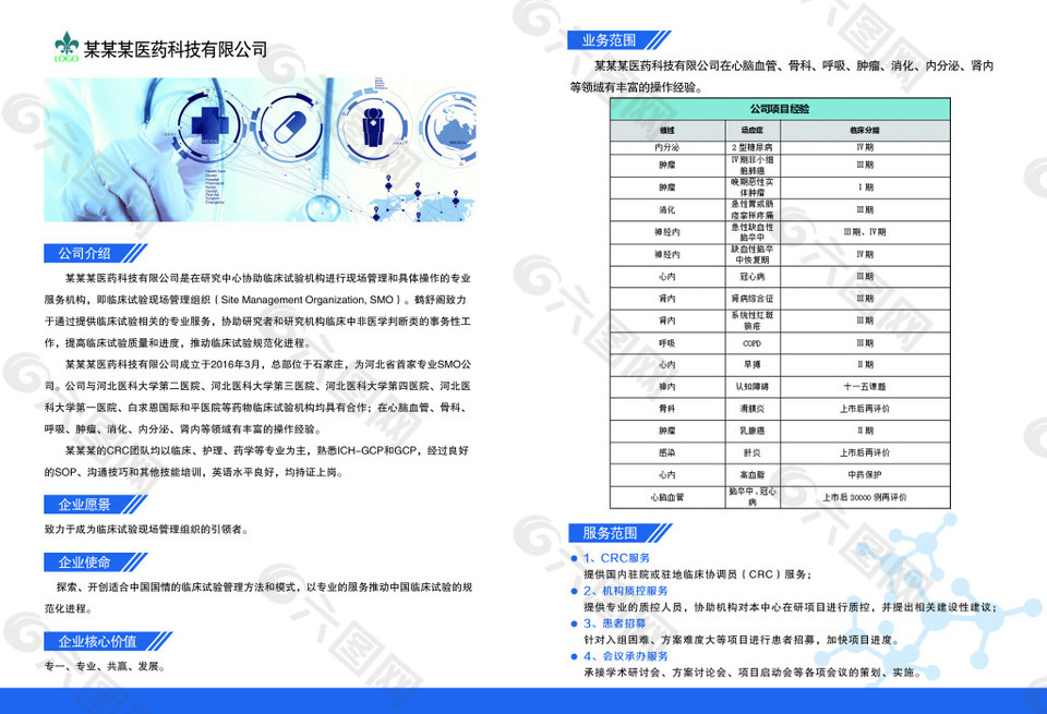 医药科技公司宣传折页