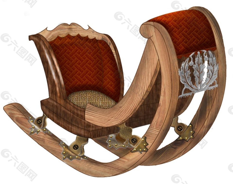 复古实木摇椅元素