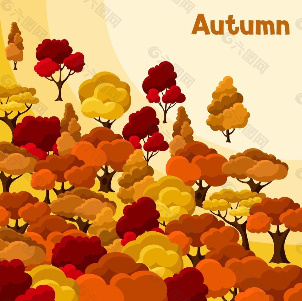 秋天枫树植物背景