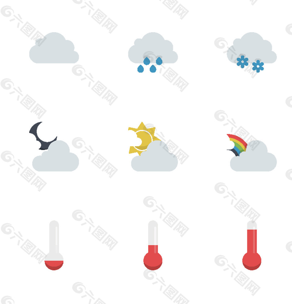 下雨天气图标设计元素素材免费下载 图片编号 六图网