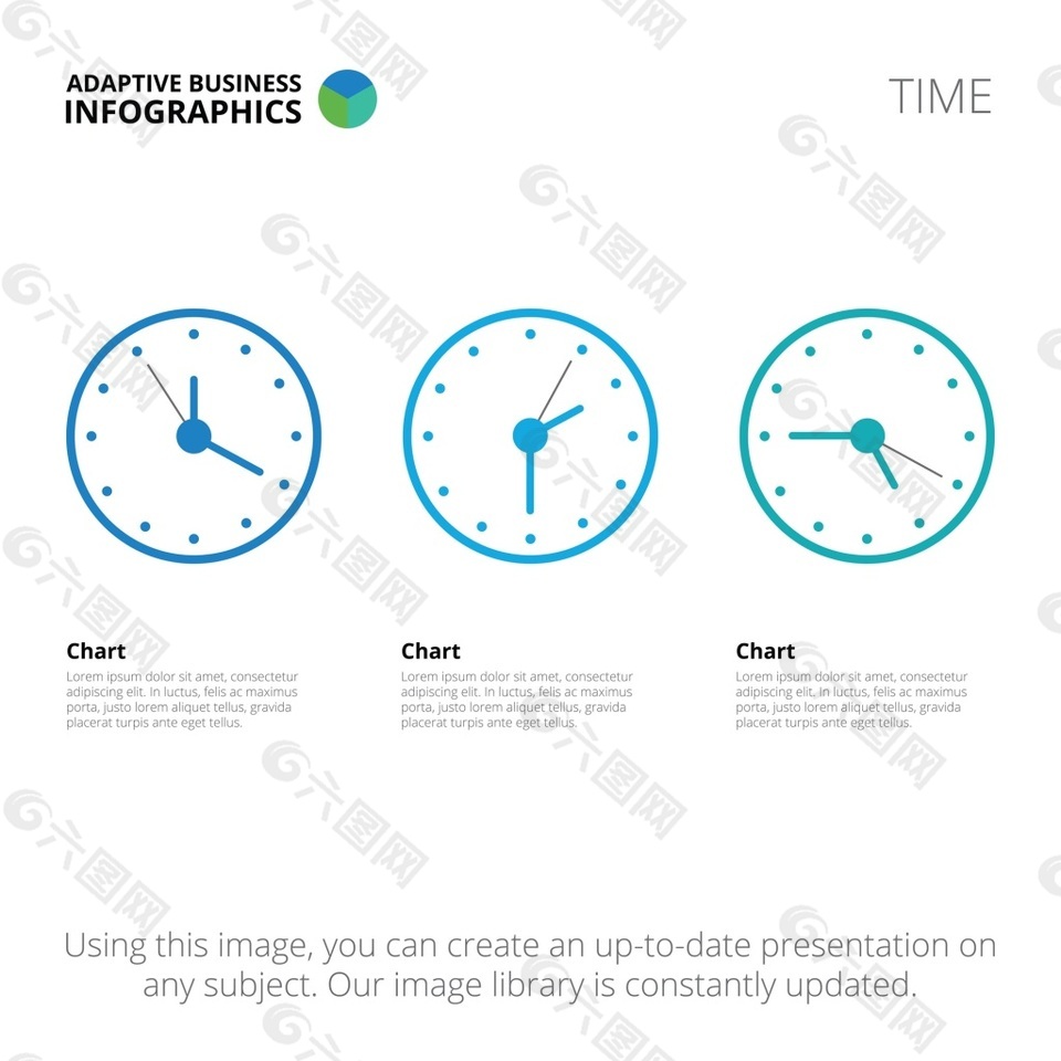 创意时钟PPT数据可视化年终总结美化素材