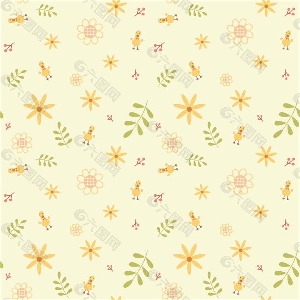 淡黄色花草植物背景图