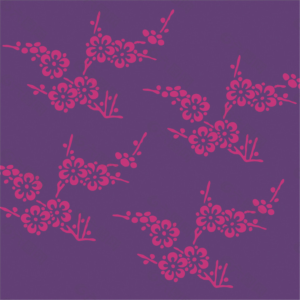 粉色梅花枝装饰图案