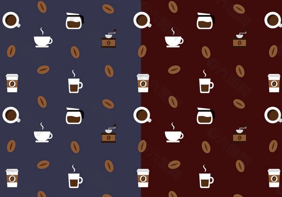 咖啡图案矢量素材