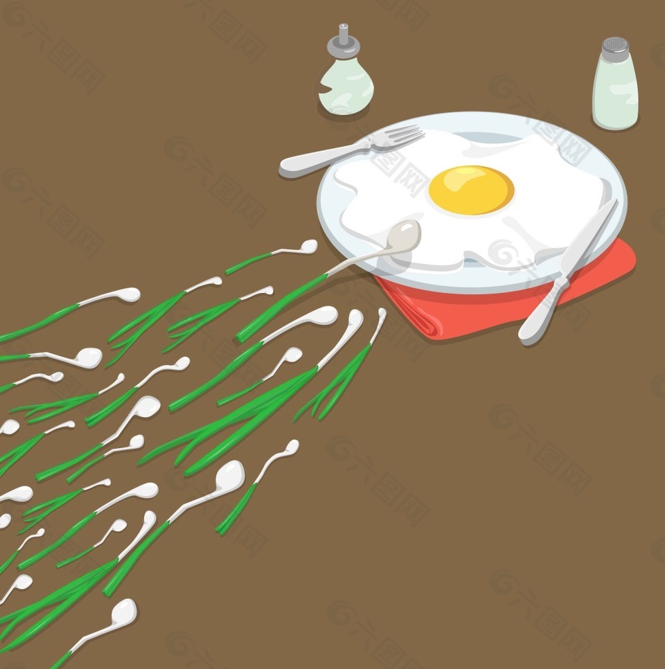 创意早餐鸡蛋插画