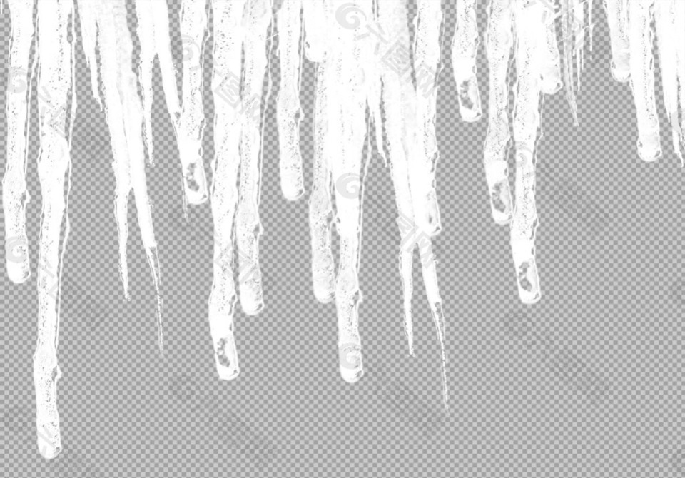 白色冰柱免抠png透明图层素材