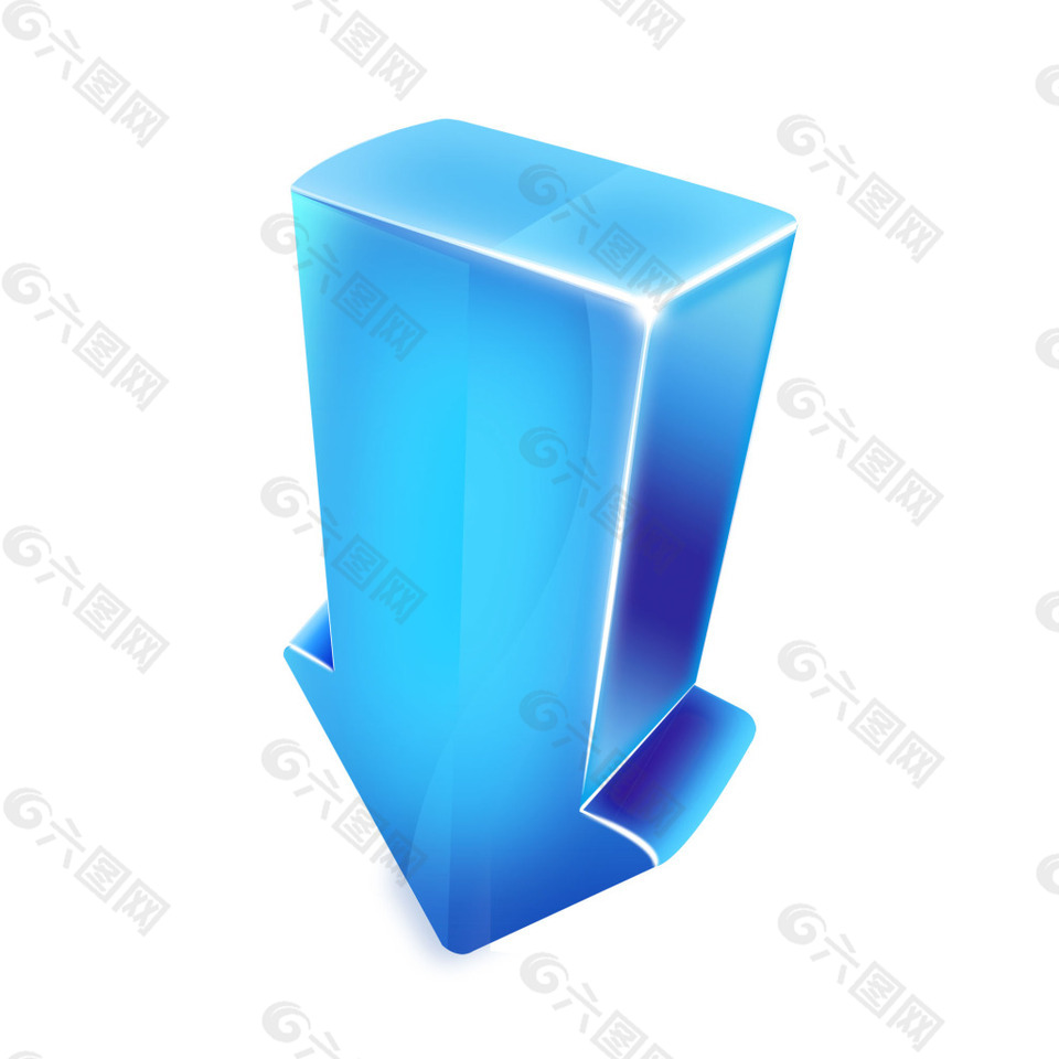 3D立体蓝色箭标元素