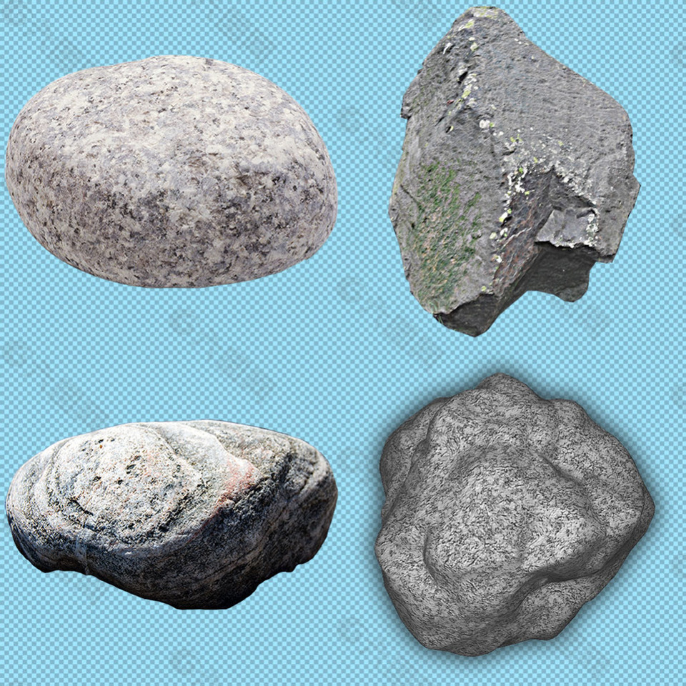 四块石头免抠png透明图层素材