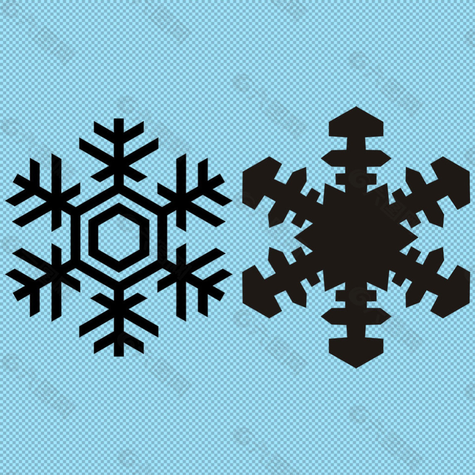 雪花剪影免抠png透明图层素材
