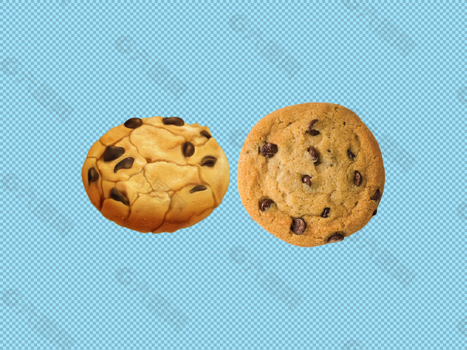 两块圆形饼干免抠png透明图层素材