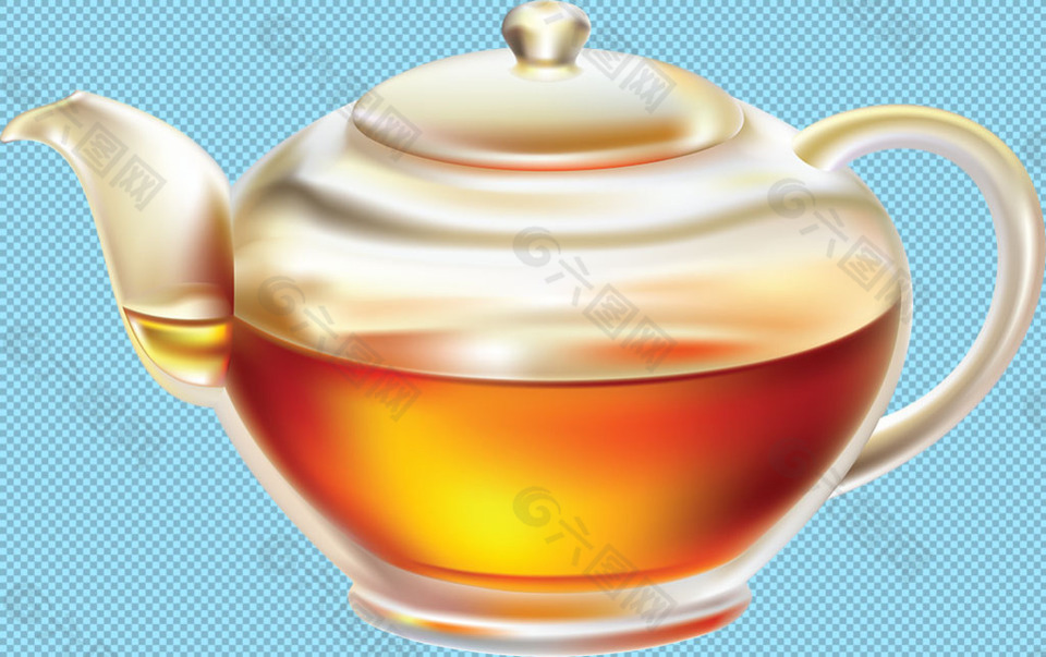 玻璃茶水壶免抠png透明图层素材