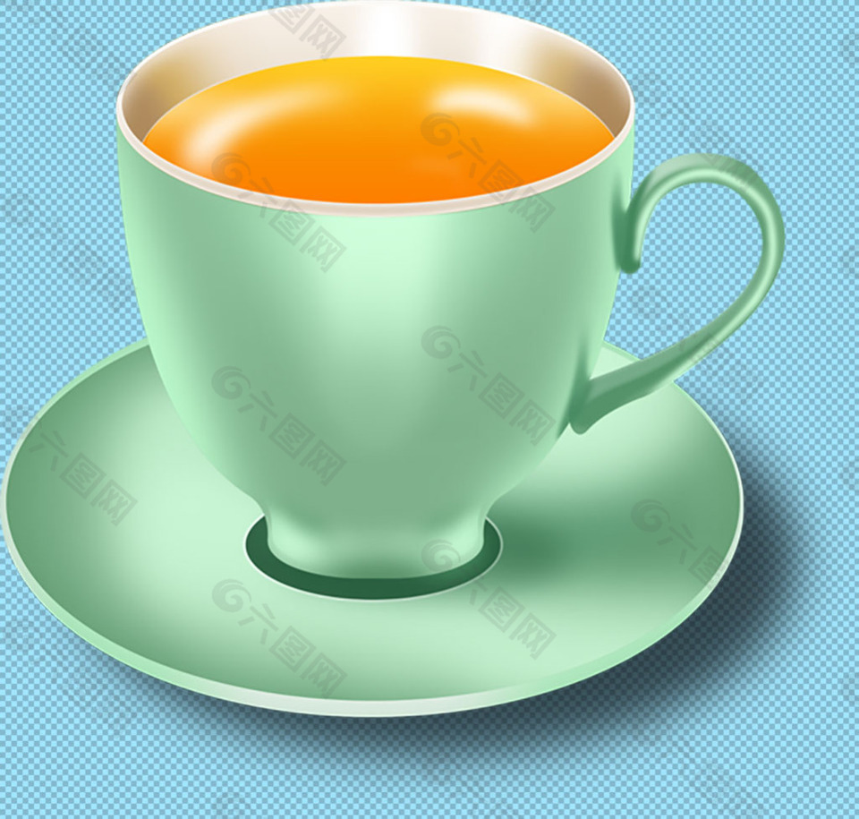 手绘茶水茶杯免抠png透明图层素材