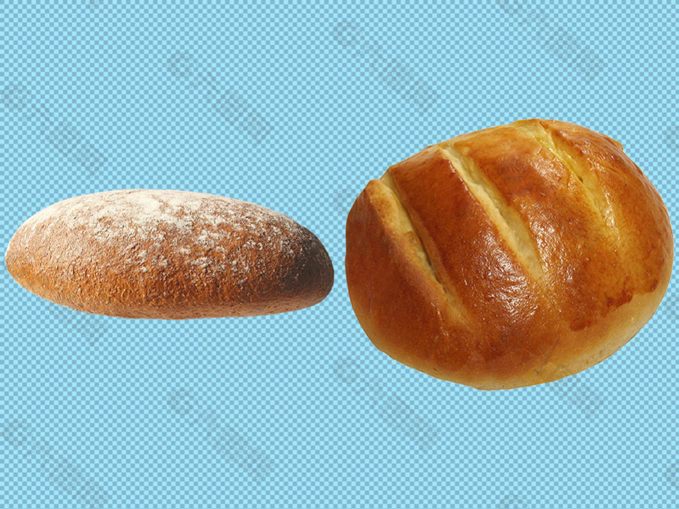 两个烤面包免抠png透明图层素材