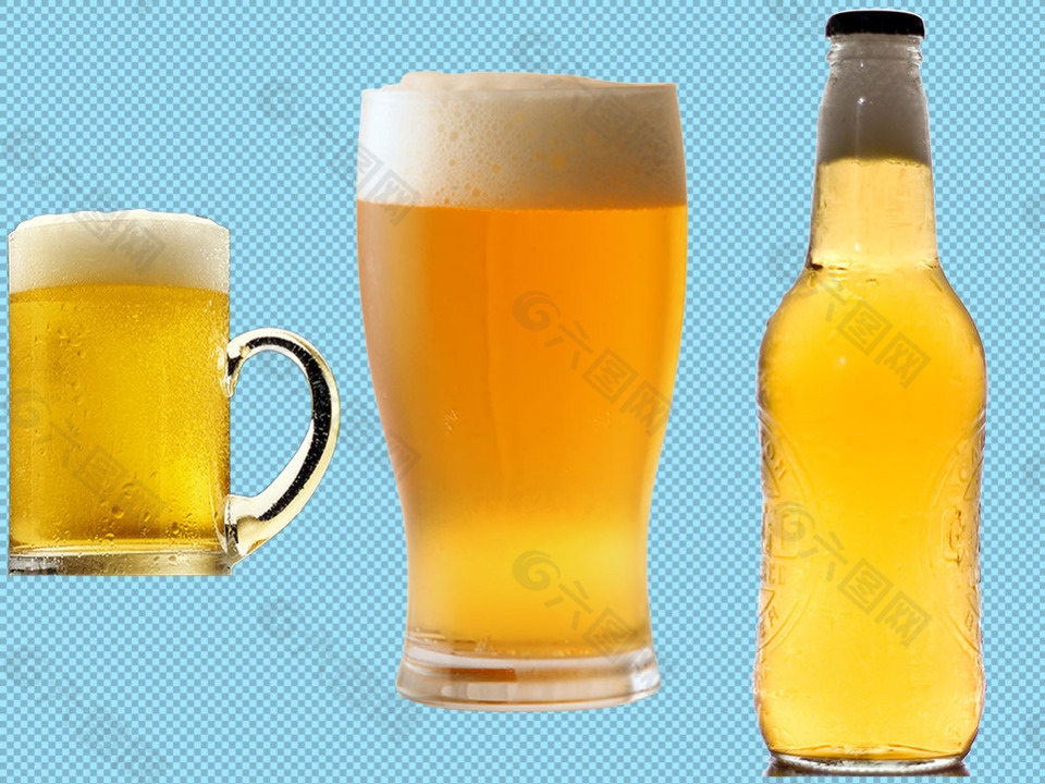 黄色啤酒免抠png透明图层素材