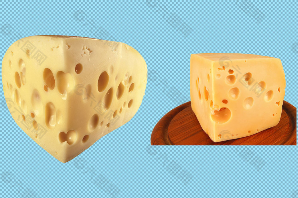 黄色奶酪块免抠png透明图层素材